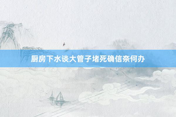 厨房下水谈大管子堵死确信奈何办